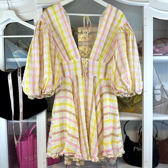 For Love & Lemons Rue Puff Sleeve Mini Dress - Picture 11 of 12